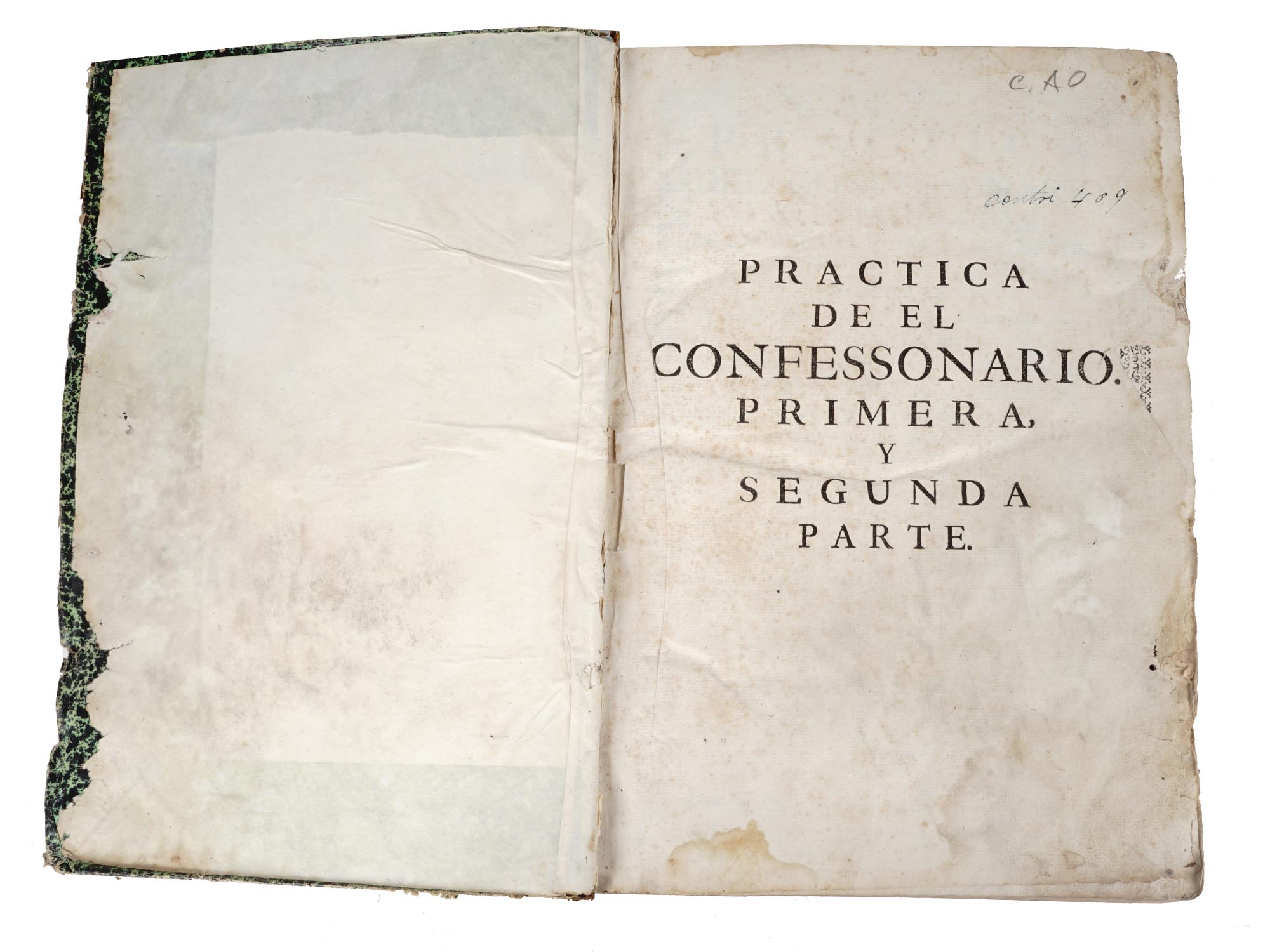 ANTIQUE 18TH C RELIGIOUS CATHOLIC BOOK IN SPANISH PIC-3